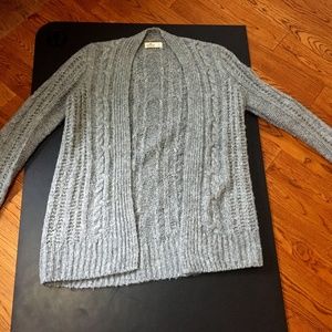 Grey Cable Knit Cardigan